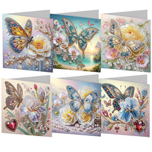 Load image into Gallery viewer, 6pcs DIY Diamond Art Greeting Cards 5D Rhinestone Arts Greetings Birthday Card