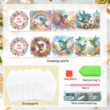 Load image into Gallery viewer, 6pcs DIY Diamond Art Greeting Cards 5D Rhinestone Arts Greetings Birthday Card