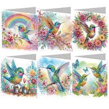 Load image into Gallery viewer, 6pcs DIY Diamond Art Greeting Cards 5D Rhinestone Arts Greetings Birthday Card
