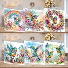 Load image into Gallery viewer, 6pcs DIY Diamond Art Greeting Cards 5D Rhinestone Arts Greetings Birthday Card