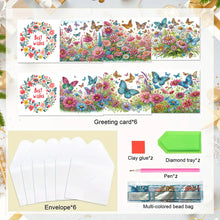 Load image into Gallery viewer, 6pcs DIY Diamond Art Greeting Cards 5D Rhinestone Arts Greetings Birthday Card