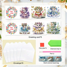 Load image into Gallery viewer, 6pcs DIY Diamond Art Greeting Cards 5D Rhinestone Arts Greetings Birthday Card