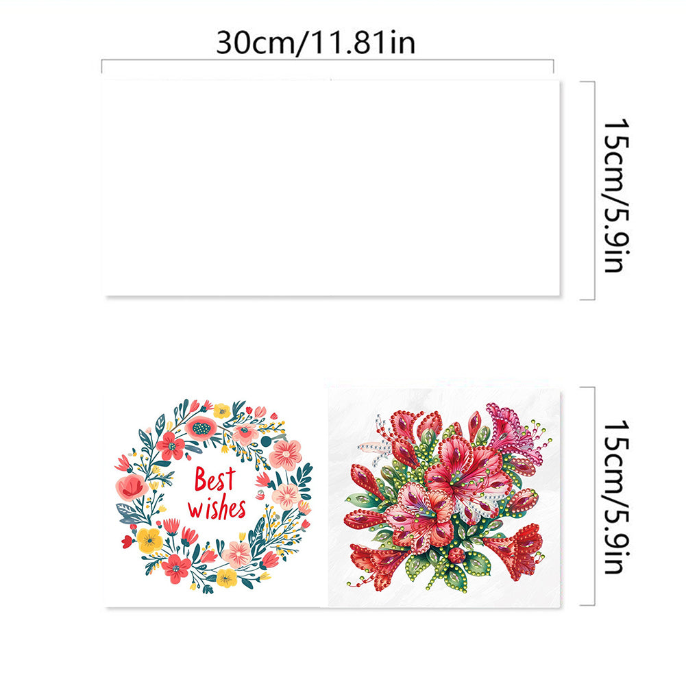 6pcs DIY Diamond Art Greeting Cards 5D Rhinestone Arts Greetings Birthday Card