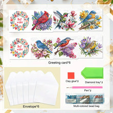 Load image into Gallery viewer, 6pcs DIY Diamond Art Greeting Cards 5D Rhinestone Arts Greetings Birthday Card
