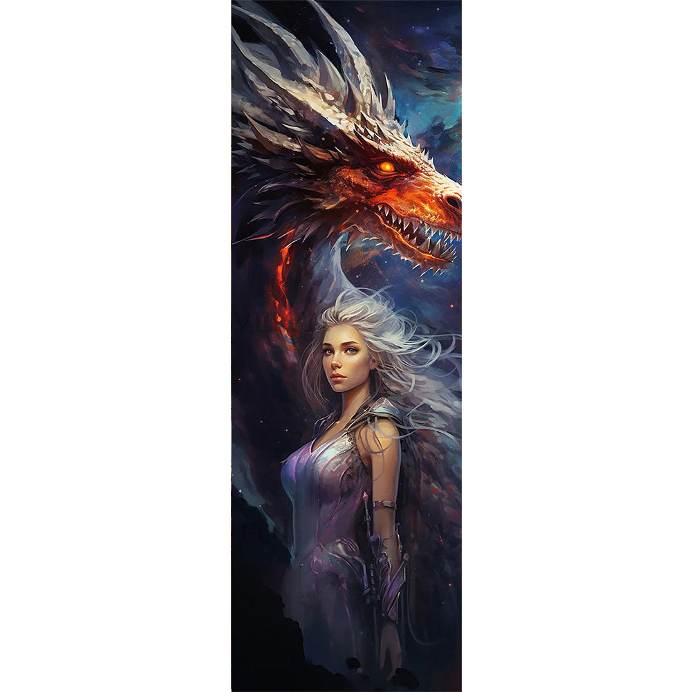 Diamond Painting - Full Round - Dragon And Girl (30*90CM)