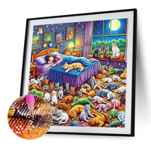 Load image into Gallery viewer, Diamond Painting - Full Round - Girl And Cats (40*40CM)