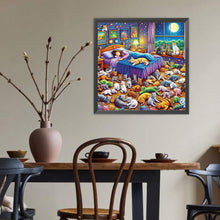 Load image into Gallery viewer, Diamond Painting - Full Round - Girl And Cats (40*40CM)