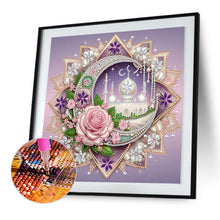 Load image into Gallery viewer, Diamond Painting - Partial Special Shaped - Crescent Moon In Flowers (30*30CM)