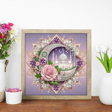 Load image into Gallery viewer, Diamond Painting - Partial Special Shaped - Crescent Moon In Flowers (30*30CM)