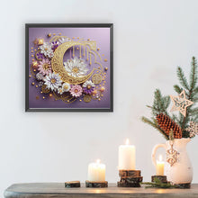 Load image into Gallery viewer, Diamond Painting - Partial Special Shaped - Crescent Moon In Flowers (30*30CM)