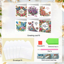 Load image into Gallery viewer, 6pcs DIY Diamond Art Greeting Cards 5D Rhinestone Arts Greetings Birthday Card
