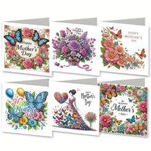 Load image into Gallery viewer, 6pcs DIY Diamond Art Greeting Cards 5D Rhinestone Arts Greetings Birthday Card