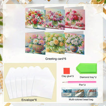 Load image into Gallery viewer, 6pcs DIY Diamond Art Greeting Cards 5D Rhinestone Arts Greetings Birthday Card