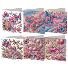 Load image into Gallery viewer, 6pcs DIY Diamond Art Greeting Cards 5D Rhinestone Arts Greetings Birthday Card