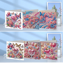 Load image into Gallery viewer, 6pcs DIY Diamond Art Greeting Cards 5D Rhinestone Arts Greetings Birthday Card