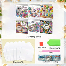 Load image into Gallery viewer, 6pcs DIY Diamond Art Greeting Cards 5D Rhinestone Arts Greetings Birthday Card