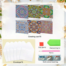 Load image into Gallery viewer, 6pcs DIY Diamond Art Greeting Cards 5D Rhinestone Arts Greetings Birthday Card