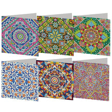 Load image into Gallery viewer, 6pcs DIY Diamond Art Greeting Cards 5D Rhinestone Arts Greetings Birthday Card