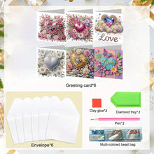 Load image into Gallery viewer, 6pcs DIY Diamond Art Greeting Cards 5D Rhinestone Arts Greetings Birthday Card