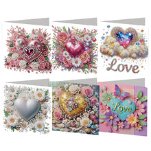 Load image into Gallery viewer, 6pcs DIY Diamond Art Greeting Cards 5D Rhinestone Arts Greetings Birthday Card
