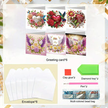 Load image into Gallery viewer, 6Pcs 5D DIY Diamond Painting Greeting Card with Envelope Gift for Mothers Day