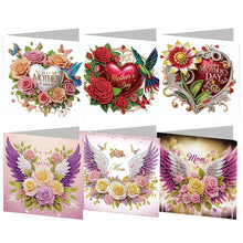 Load image into Gallery viewer, 6Pcs 5D DIY Diamond Painting Greeting Card with Envelope Gift for Mothers Day