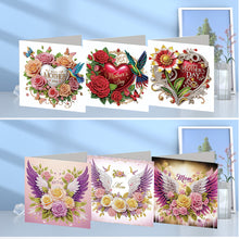 Load image into Gallery viewer, 6Pcs 5D DIY Diamond Painting Greeting Card with Envelope Gift for Mothers Day