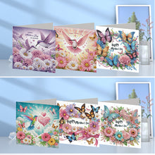 Load image into Gallery viewer, 6Pcs 5D DIY Diamond Painting Greeting Card with Envelope Gift for Mothers Day