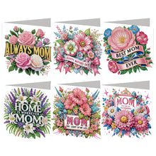 Load image into Gallery viewer, 6Pcs 5D DIY Diamond Painting Greeting Card with Envelope Gift for Mothers Day