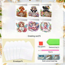 Load image into Gallery viewer, 6Pcs 5D DIY Diamond Painting Greeting Card with Envelope Gift for Mothers Day