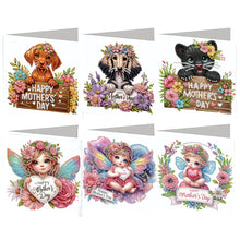 Load image into Gallery viewer, 6Pcs 5D DIY Diamond Painting Greeting Card with Envelope Gift for Mothers Day
