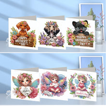 Load image into Gallery viewer, 6Pcs 5D DIY Diamond Painting Greeting Card with Envelope Gift for Mothers Day