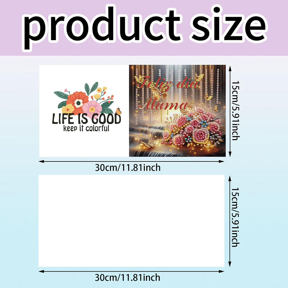 6Pcs 5D DIY Diamond Painting Greeting Card with Envelope Gift for Mothers Day