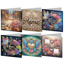 Load image into Gallery viewer, 6Pcs 5D DIY Diamond Painting Greeting Card with Envelope Gift for Mothers Day