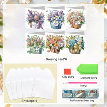 Load image into Gallery viewer, 6Pcs 5D DIY Diamond Painting Greeting Card with Envelope Gift for Mothers Day