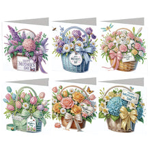 Load image into Gallery viewer, 6Pcs 5D DIY Diamond Painting Greeting Card with Envelope Gift for Mothers Day