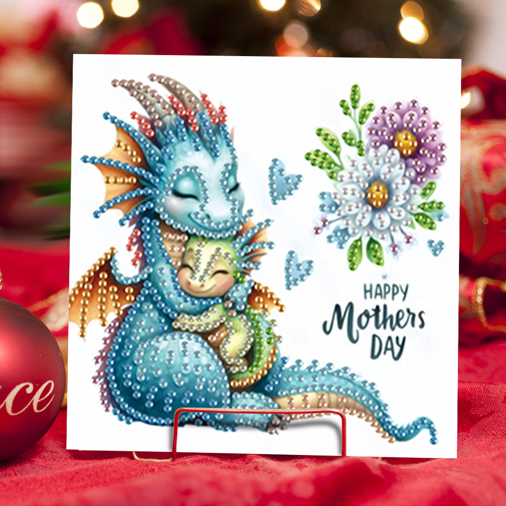 6Pcs 5D DIY Diamond Painting Greeting Card with Envelope Gift for Mothers Day