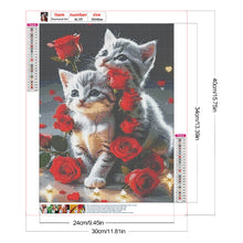 Load image into Gallery viewer, Diamond Painting - Full Round - Rose Cat (30*40CM)