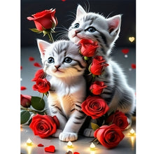 Load image into Gallery viewer, Diamond Painting - Full Round - Rose Cat (30*40CM)
