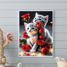 Load image into Gallery viewer, Diamond Painting - Full Round - Rose Cat (30*40CM)