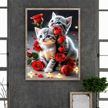 Load image into Gallery viewer, Diamond Painting - Full Round - Rose Cat (30*40CM)