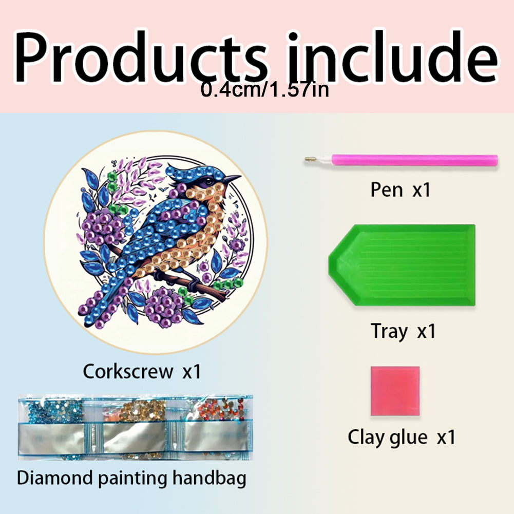 Wooden PET Animals 5D DIY Diamond Art Magnets Bottle Opener Crafts for Beginners