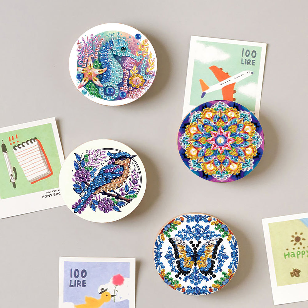 Wooden PET Animals 5D DIY Diamond Art Magnets Bottle Opener Crafts for Beginners