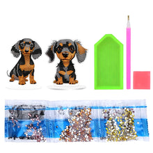 Load image into Gallery viewer, 2Pcs Acrylic Special Shaped Cute Dachshund Desktop Diamond Art Kits for Beginner