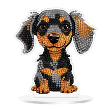 Load image into Gallery viewer, 2Pcs Acrylic Special Shaped Cute Dachshund Desktop Diamond Art Kits for Beginner