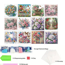 Load image into Gallery viewer, 12Pcs Birthday Diamond Drawing Card Diamond Daily Wish Card for Adults Beginners