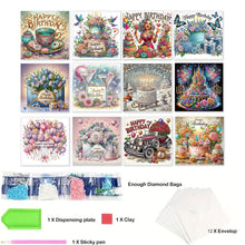Load image into Gallery viewer, 12Pcs Birthday Diamond Drawing Card Diamond Daily Wish Card for Adults Beginners