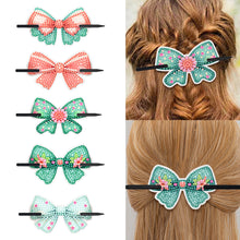 Load image into Gallery viewer, PU Diamond Painting Hairpin Bow Diamond Headware Handmade Hair Sticks for Ladies