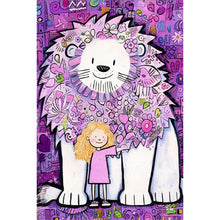 Load image into Gallery viewer, AB Diamond Painting - Full Round - Little Girl And Lion (40*60CM)
