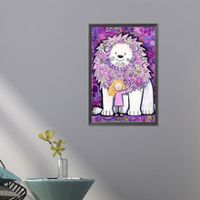 Load image into Gallery viewer, AB Diamond Painting - Full Round - Little Girl And Lion (40*60CM)